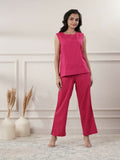 Joban Fashion Women's Fuchsia Cotton Yoga Set