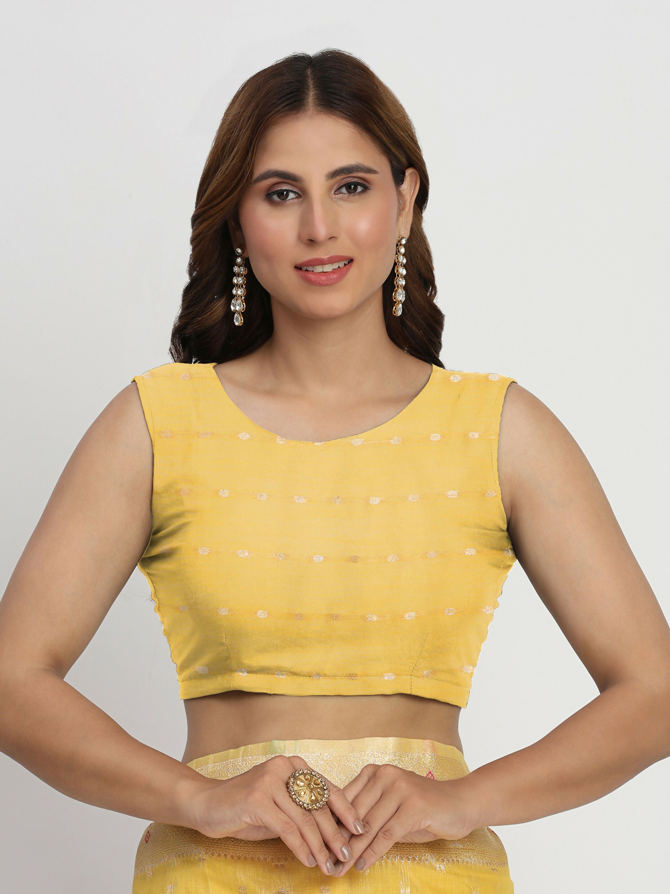 Shree Shyam Fashion Linen Cotton Yellow Saree