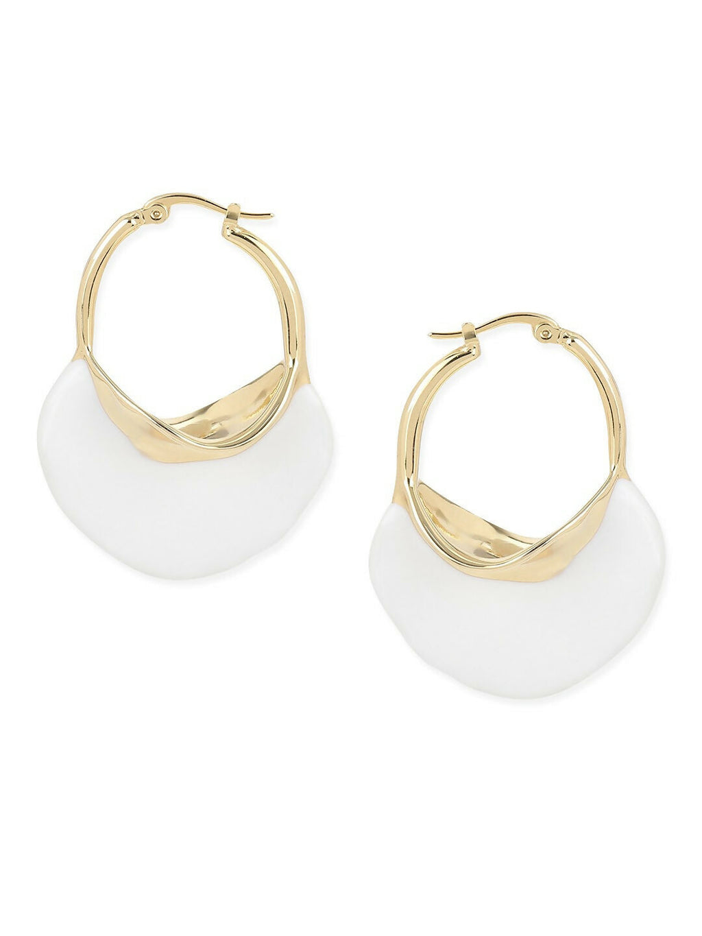 White Mother of Pearls Stone Earrings- Ruby Raang