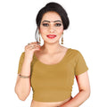 Vamika Beautiful Mustard Lycra Plain Blouse