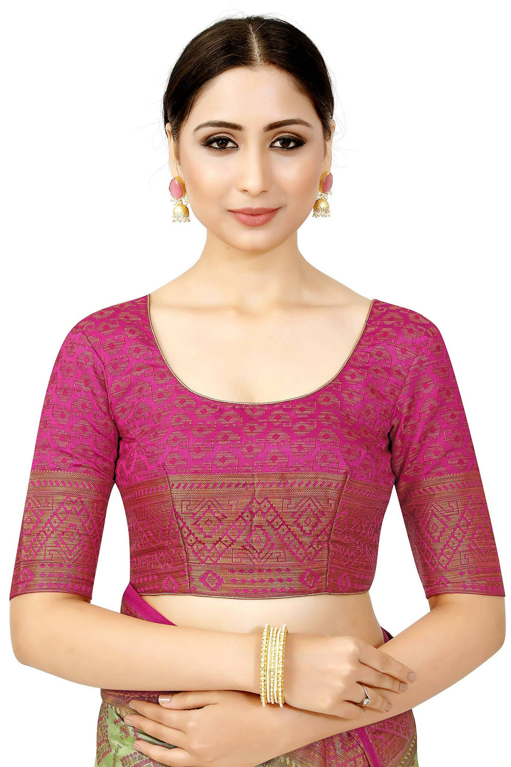 Mimosa Women's Patola Style Art Silk Green Saree