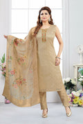 Joban Fashion Jacquard Beige Color Kurta Set