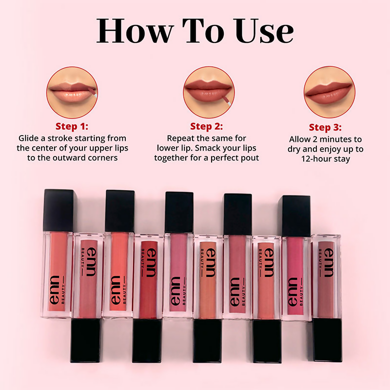 Enn Long-Lasting Liquid Lipstick With Ghee - Full Coverage & Transferproof - Sangria Red