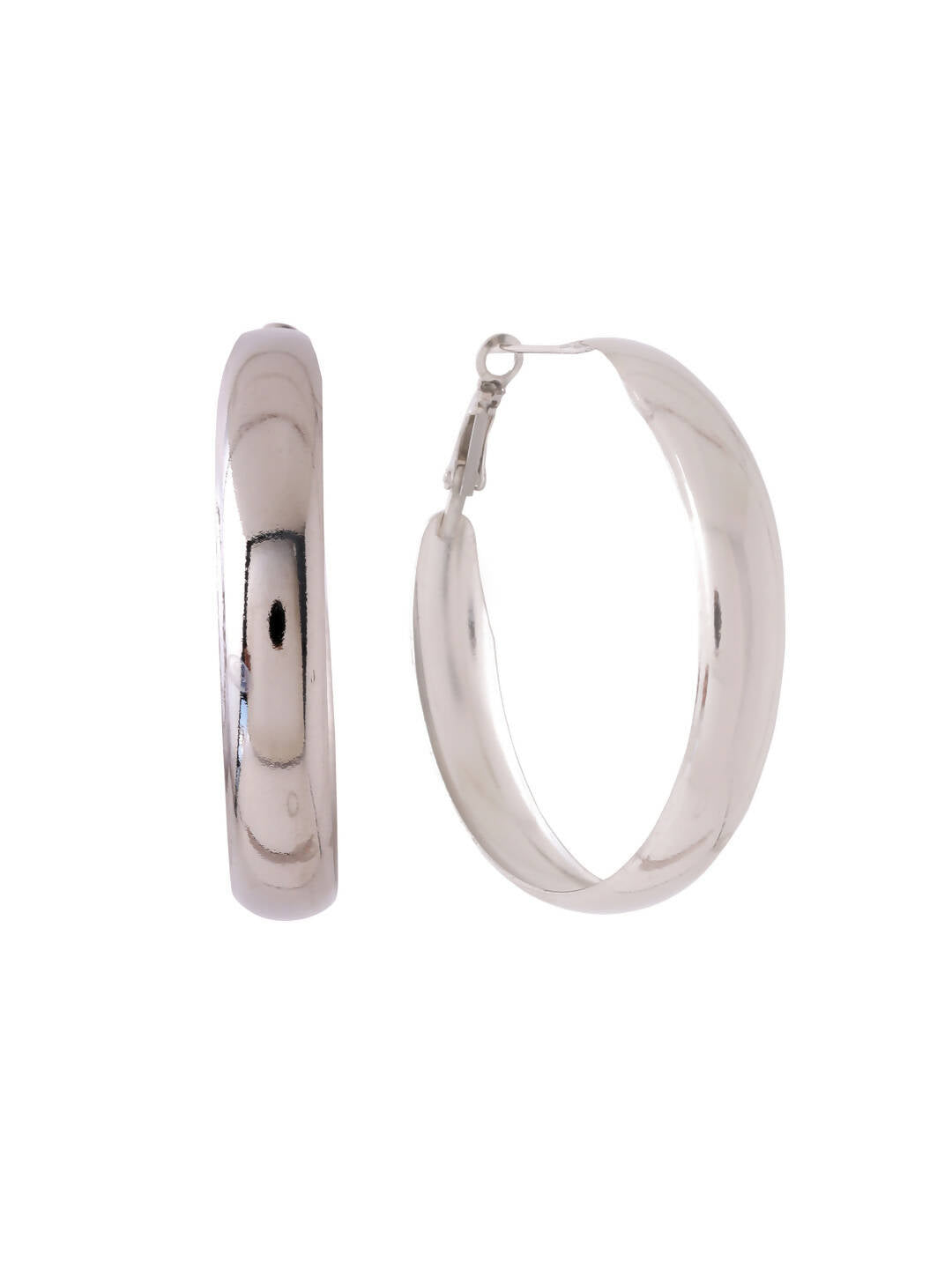 NVR Women Silver Plated Hoop Earrings