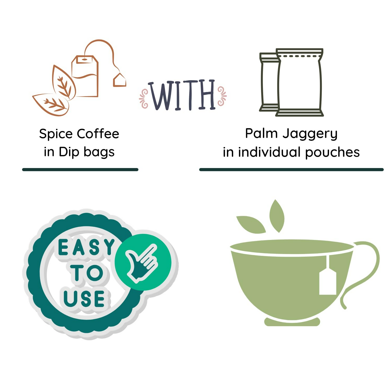 Satvi Wellness Chukkukappi With Mint And Palm Jaggery Blend Of Coffee Powder With Ginger, Black Pepper & Mint In Biodegradable Tea Bags | Spice and Mint Coffee | Herbal Infusions