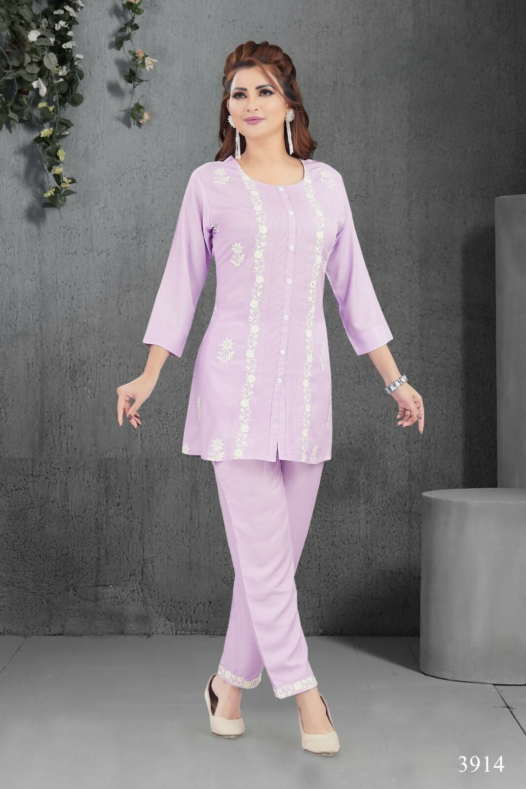Joban Fashion Heavy Muslin Lylac Color Kurta Set