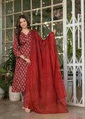 Red Pure Cotton Printed Anarkali Suit with Dupatta - Rashmika