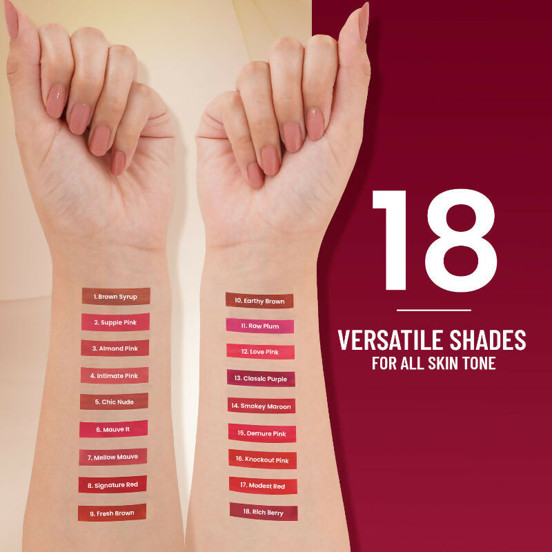 Swiss Beauty Stay On Matte Liquid Lipstick - 10 Earthy Brown