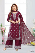 Joban Fashion Rayon Wine Color Kurta Set