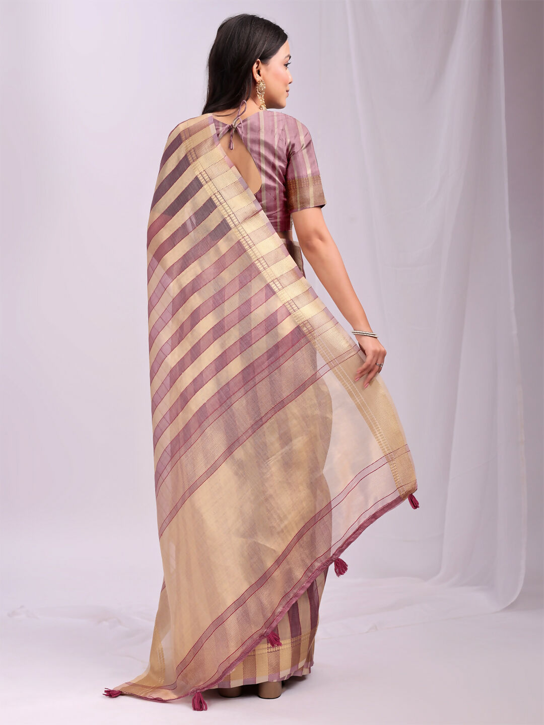 Shree Shyam Fashion Organza Purple Saree