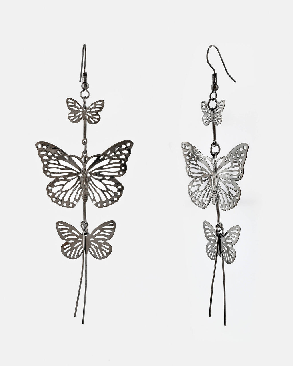 VOJ Women Rhodium-Plated Butterfly style Stainless Steel Drops & Danglers Earrings