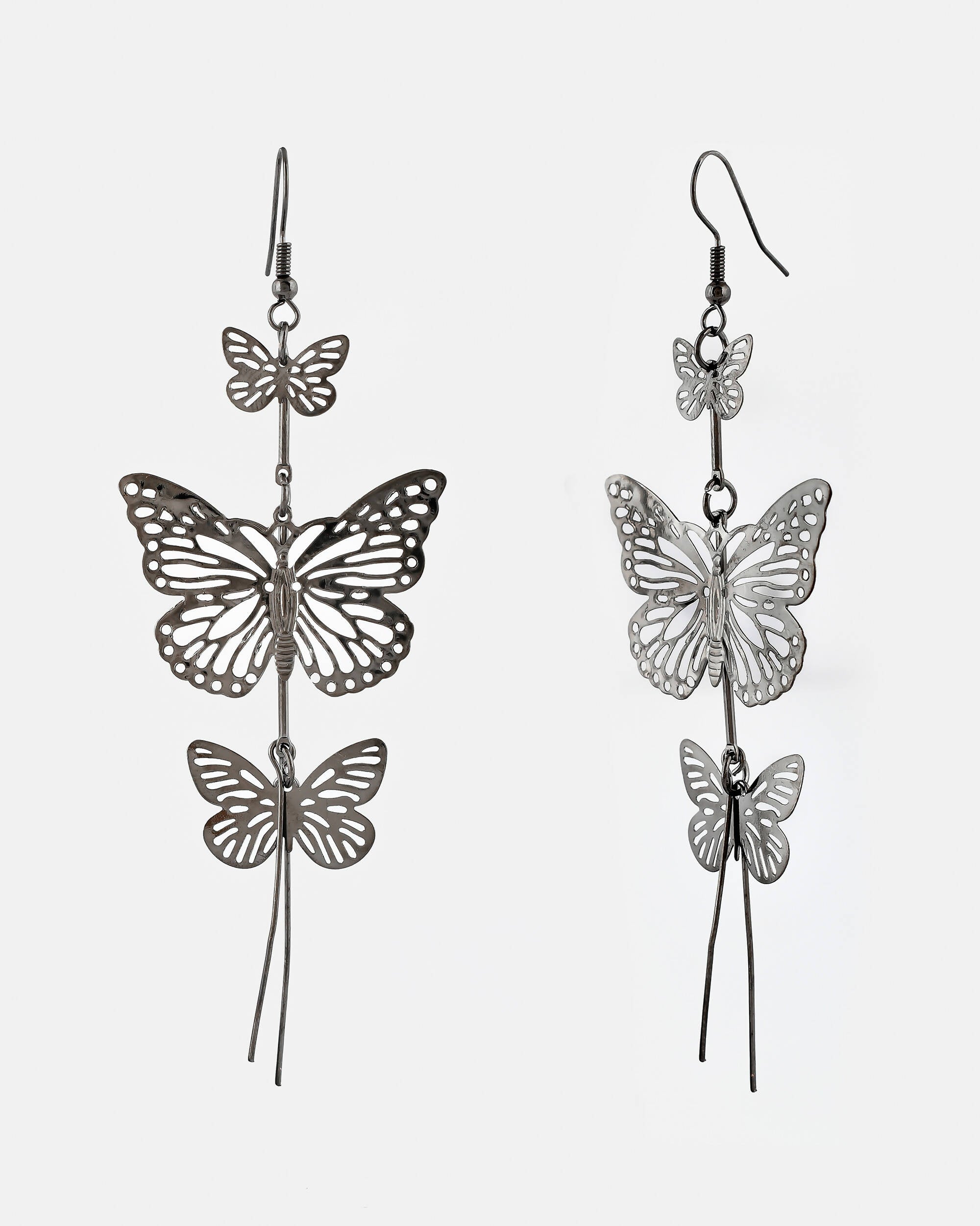 VOJ Women Rhodium-Plated Butterfly style Stainless Steel Drops & Danglers Earrings