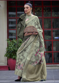 Lovely Pista Green Polly Brasso Designer Saree - Emponline