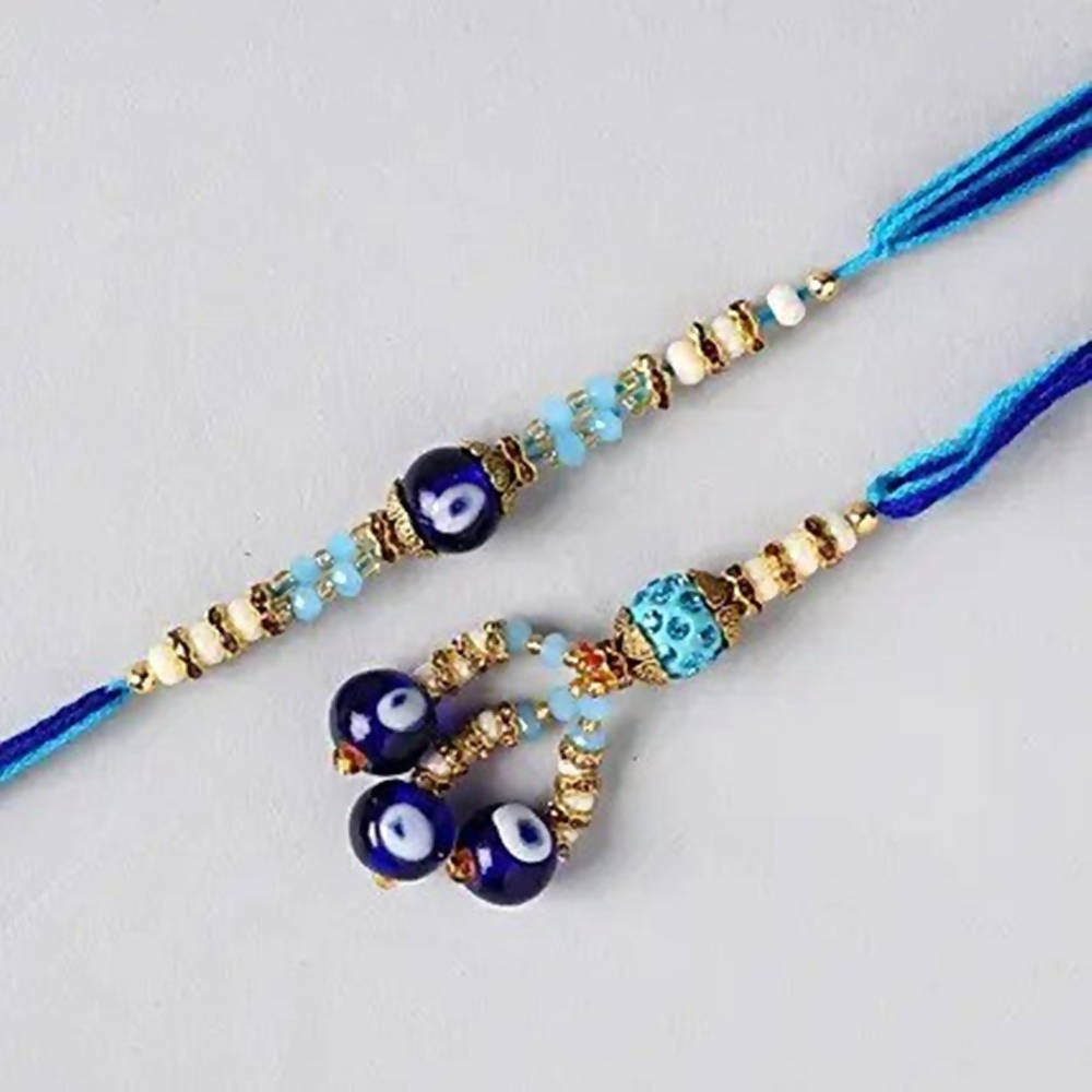 Evil Eye Lumba Rakhi Set & Dairy Milk Chocolates