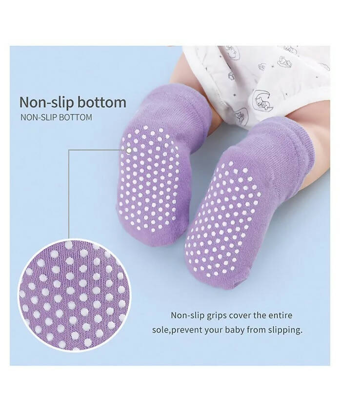 AHC Baby Boy's & Baby Girl's Ankle Length Anti Slip Socks
