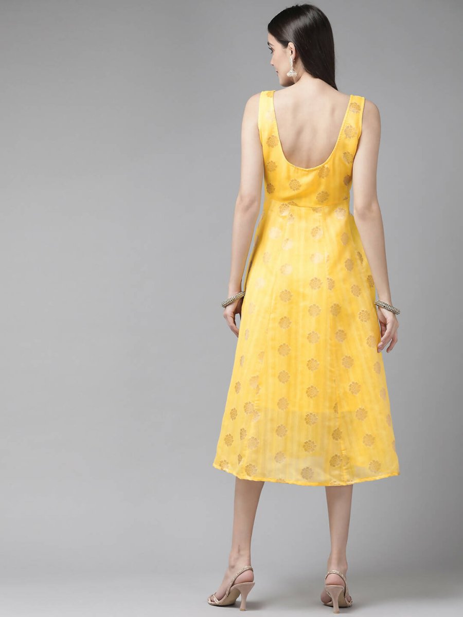 Ahalyaa Women's Traditional wear Dress - Yellow