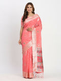 Shree Shyam Fashion Linen Cotton Peach Saree