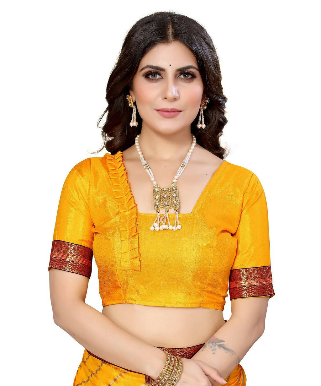 Vamika Dola Silk Yellow Lace Border Bollywood Style Saree (SUCHI YELLOW)