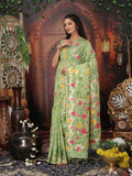 Shree Shyam Fashion Linen Cotton Green Saree