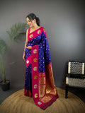 Joban Fashion Maroon Butti Banarasi Silk Sarees