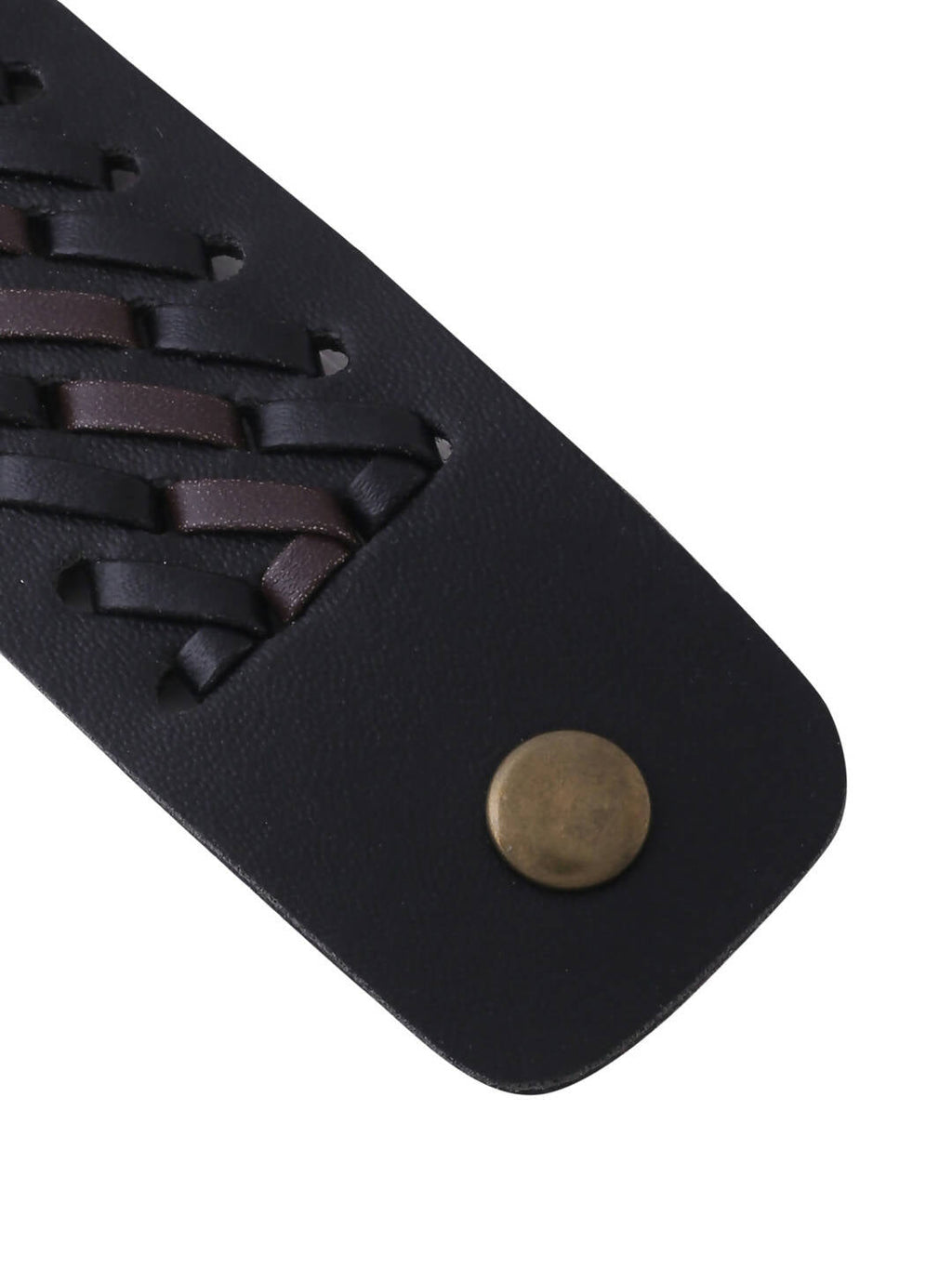 NVR Men's Black Leather Bracelet