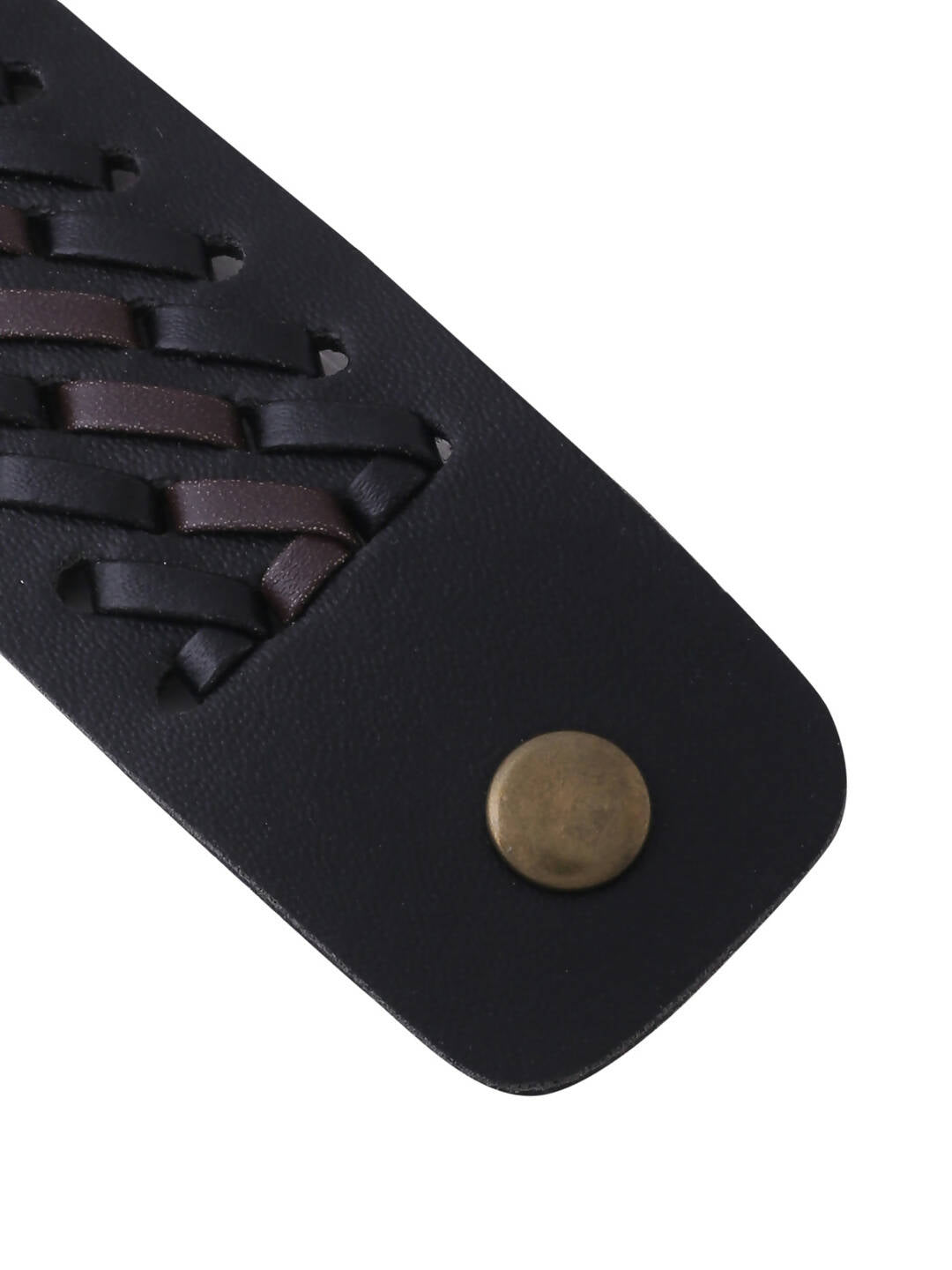 NVR Men's Black Leather Bracelet