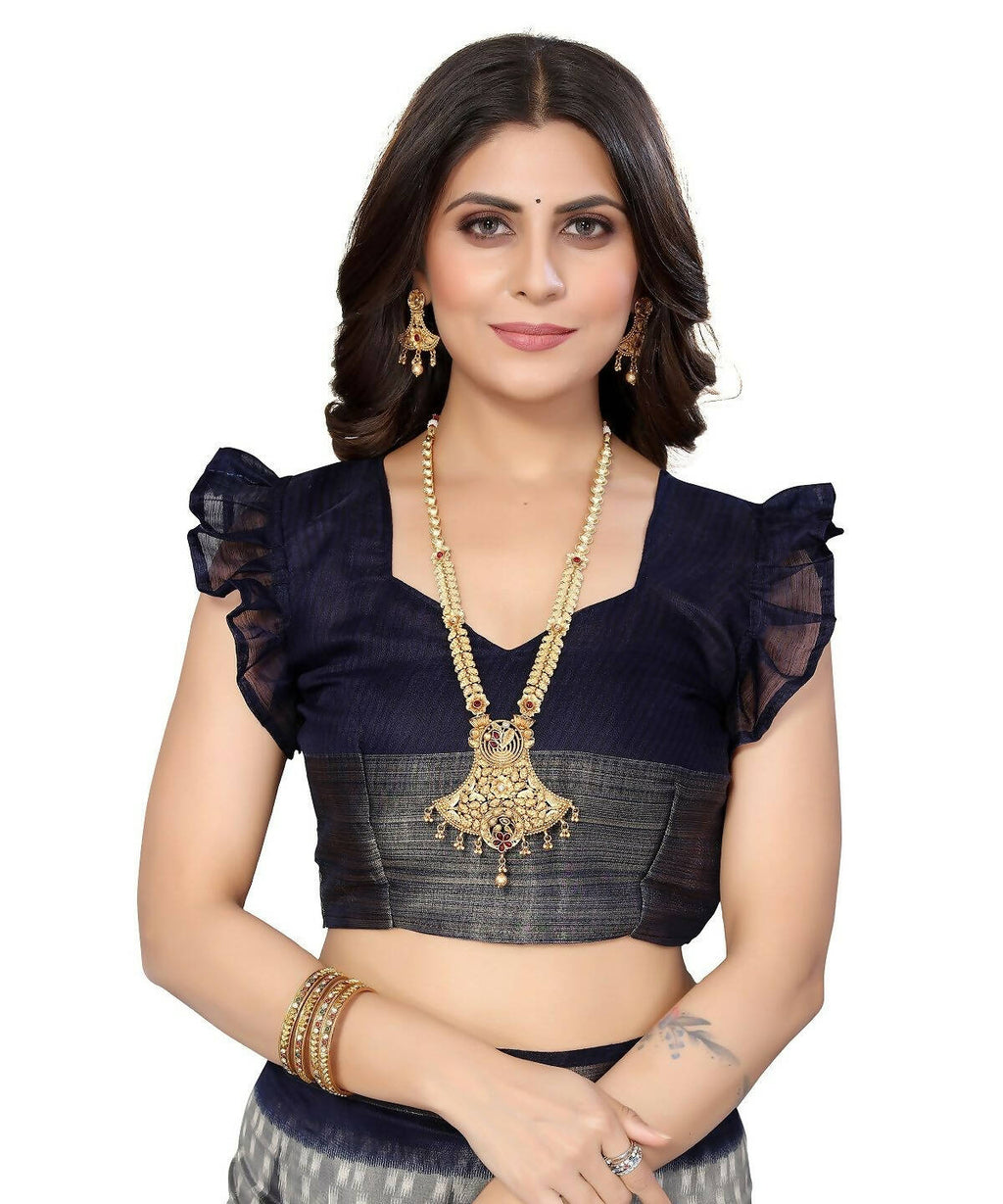 Vamika Cotton Grey Jari Border Bollywood Style Saree (DINO GREY)