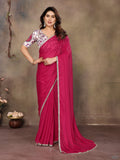 Partywear traditional Georgette Pink Fancy Saree - Anbazaar