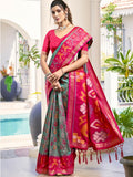 Shree Shyam Fashion Pochampalli Silk Grey Saree