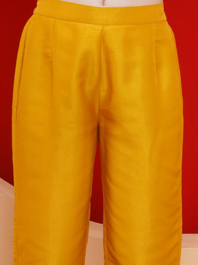 Joban Fashion Yelow Kaftaan Set with ineer and Potli