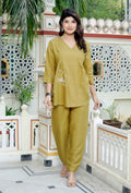 Miravan Women's Mehandi Solid Co-Ord Set