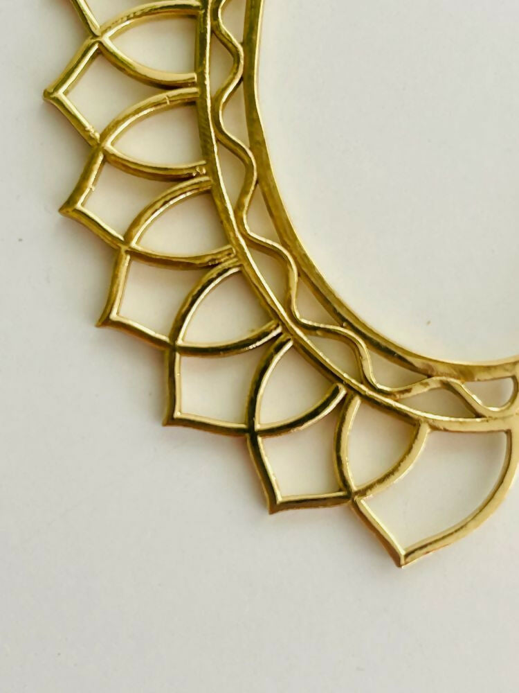 NVR Women Ethnic Gold-Polished Brass Leaf Style Ear Cuff