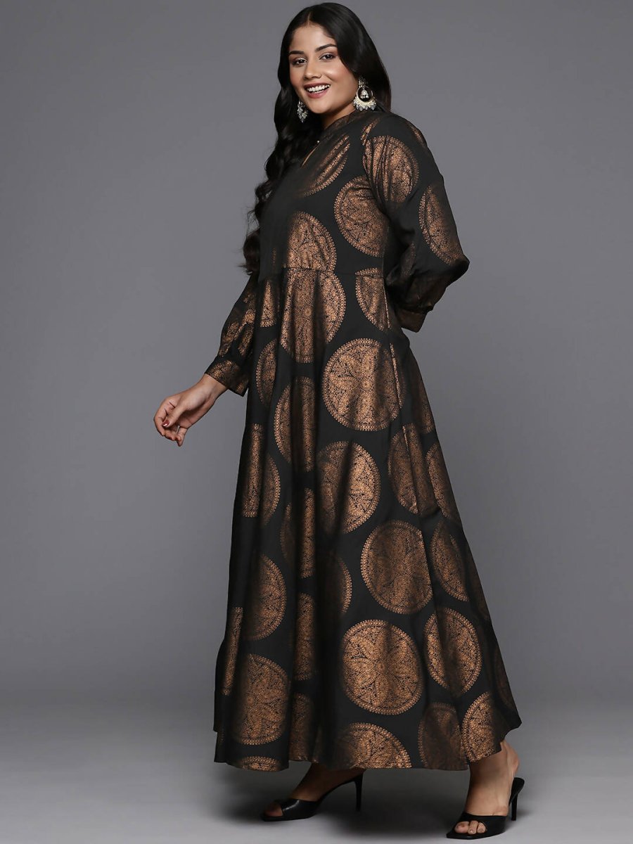 Ahalyaa Women's Traditional wear Ethnic Dress - Black