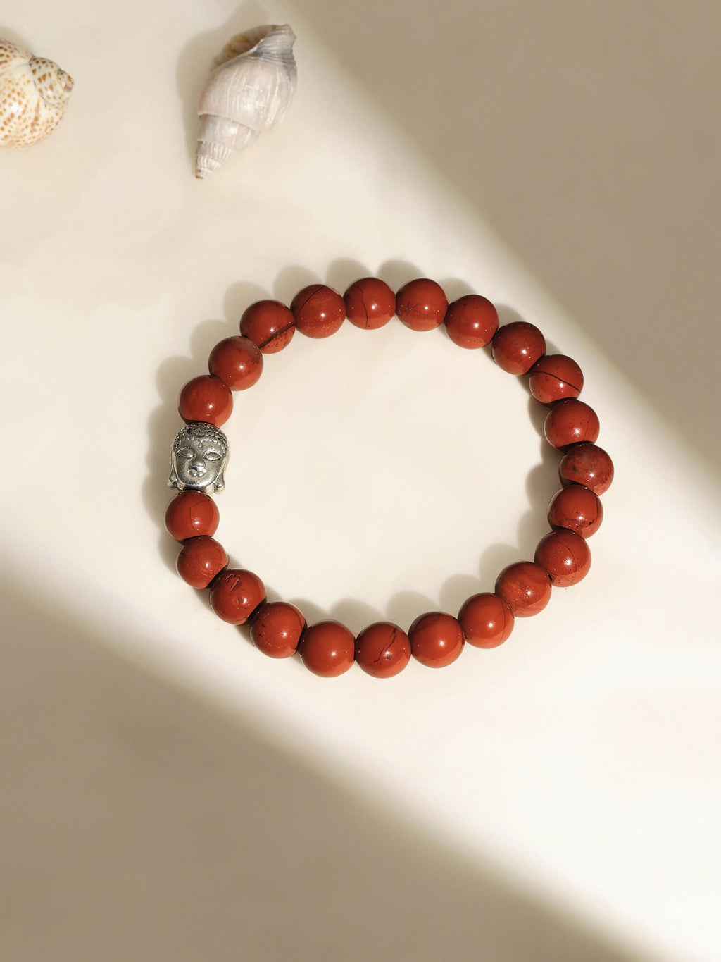 Red Jasper with Buddha Bracelet - Ruby Raang