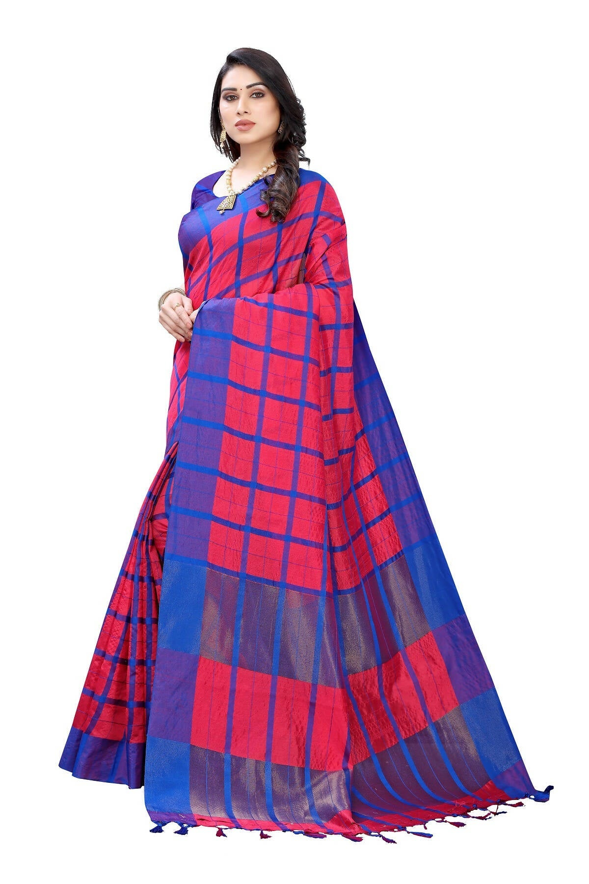 Vamika Pink Cotton Silk Weaving Saree (SATURN PINK)