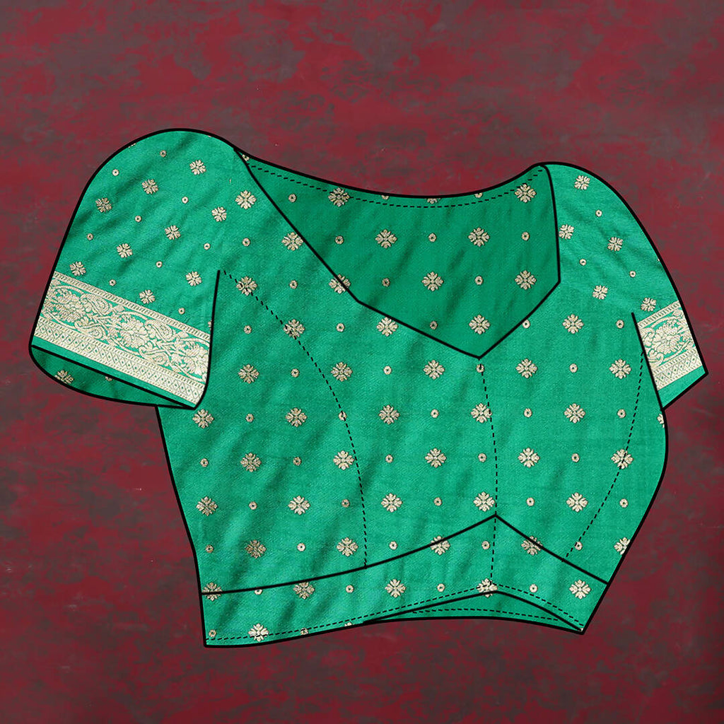 Lorenvalley Fashion Wine & Green Patola Silk Woven Design Meenakari Weaving Saree