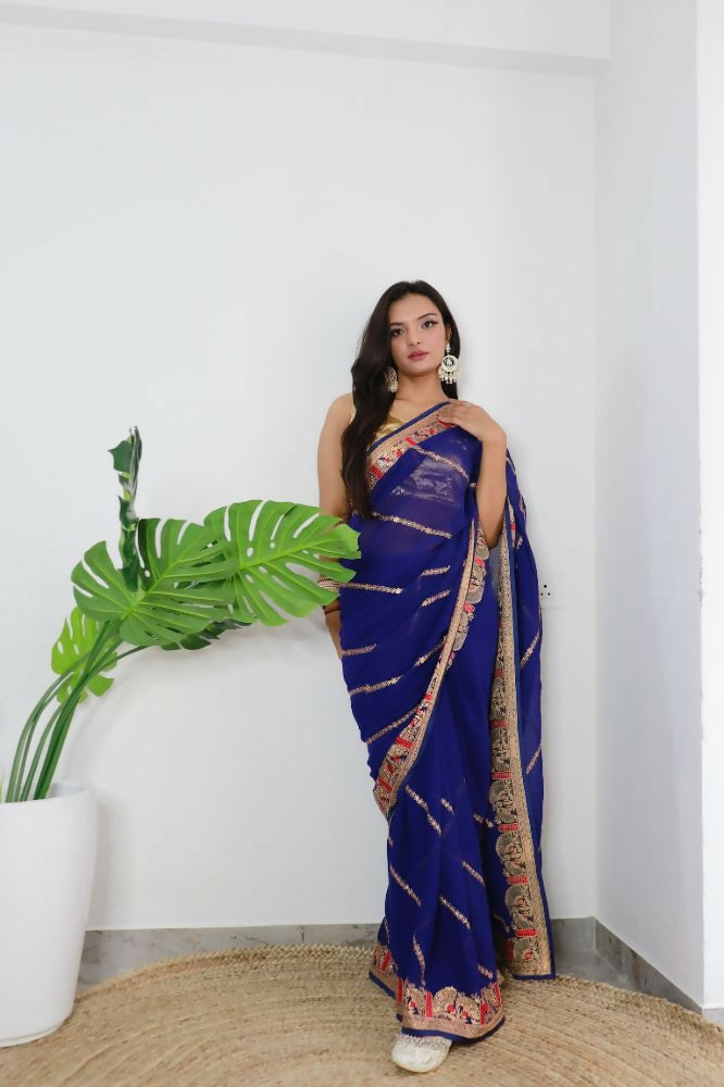 Vamsee Aaradhna Purple Georgette Saree