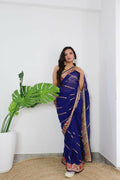 Vamsee Aaradhna Purple Georgette Saree