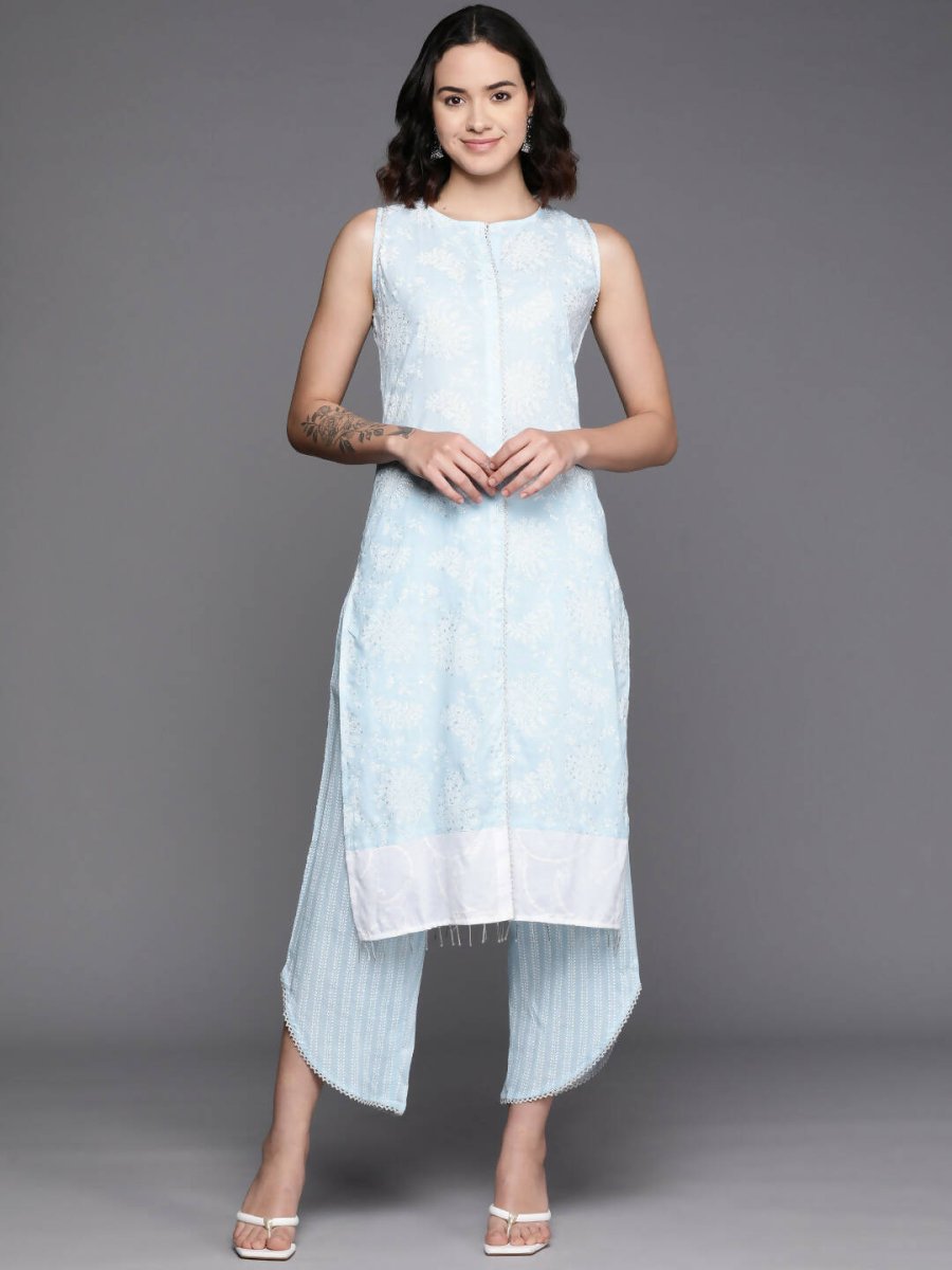 Ahalyaa Women's Traditional Wea Kurta Set - Aqua