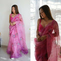 Vamsee Rency Pink Organza Saree