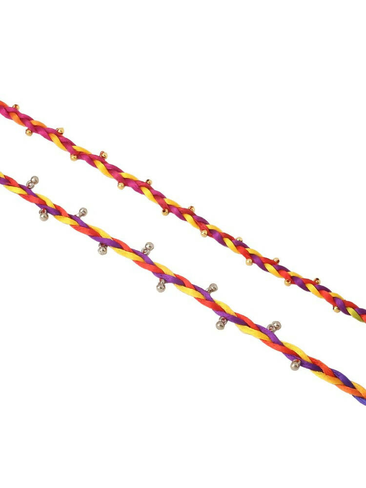 NVR Set of 2 Multicolor Artificial Beads Bracelet