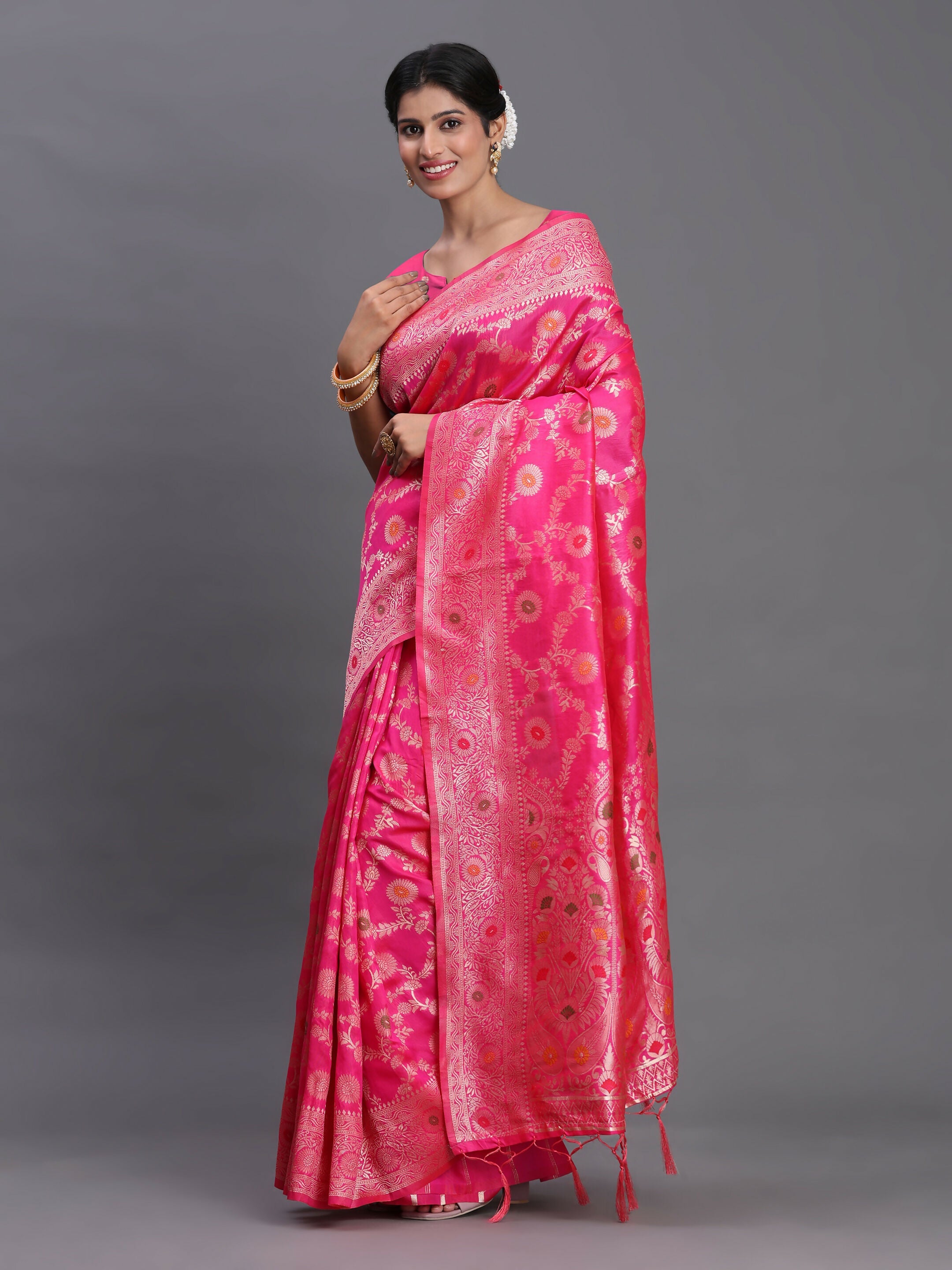 Shree Shyam Fashion Banarasi Silk Pink Saree