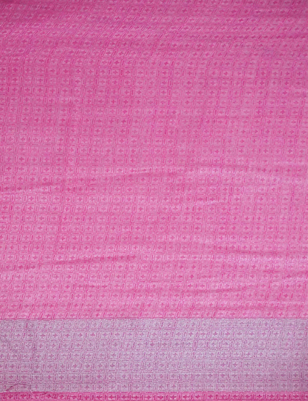 Vibrant Combination Of Baby Pink With Floral Design Semi Chanderi Saree By Gayathri Reddy Designer Studio