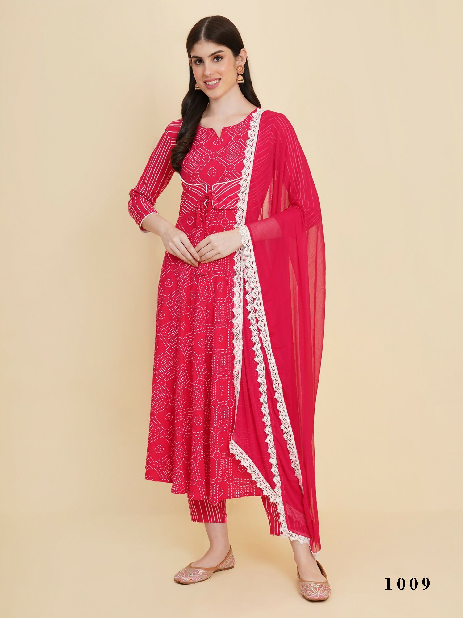 Designer Stylish Pink cotton Stitched Suit With Dupatta - Tanisha