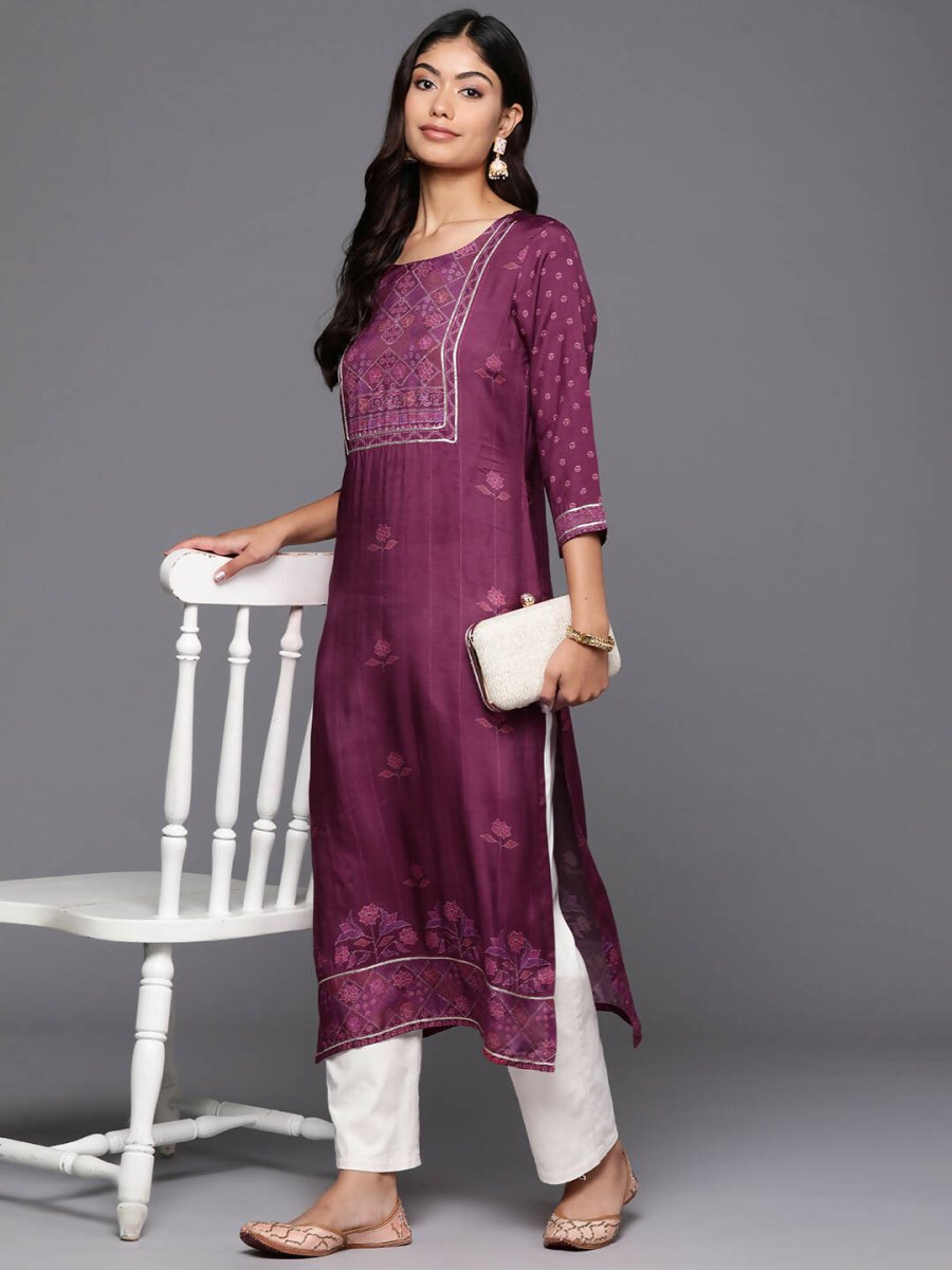 Ahalyaa Women's Traditional wear Kurta - Purple