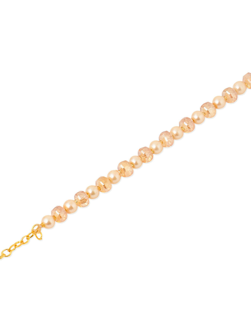 NVR Women Gold Toned Artificial Beads Wraparound Bracelet