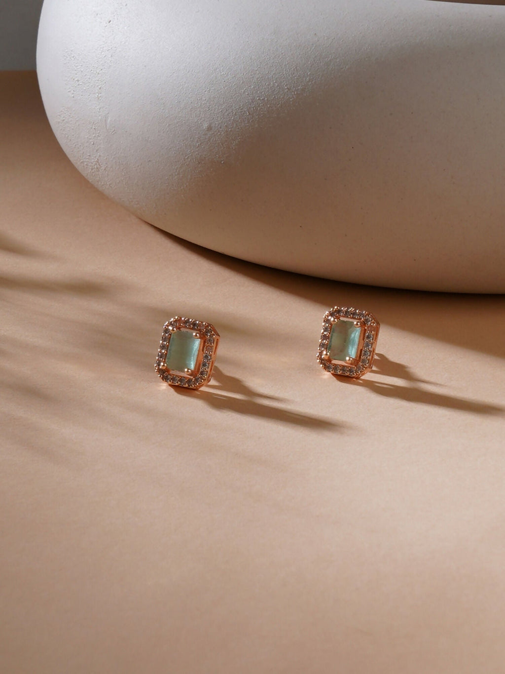stone stud (mint green ) - Ruby Raang