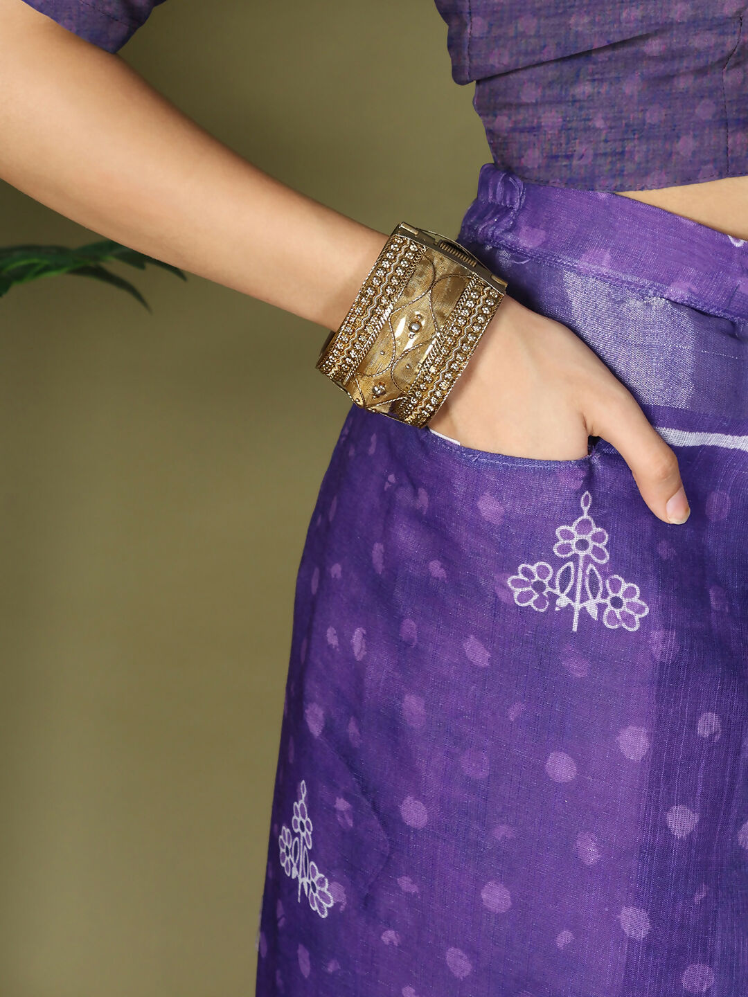 Shree Shyam Fashion Cotton Violet Saree