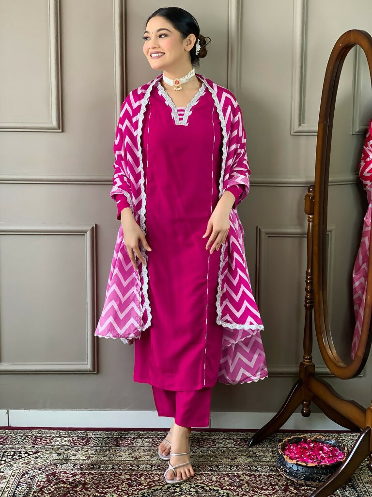 Partywear Designer Viscose Lemon Stitched Suit With Dupatta - Tanisha