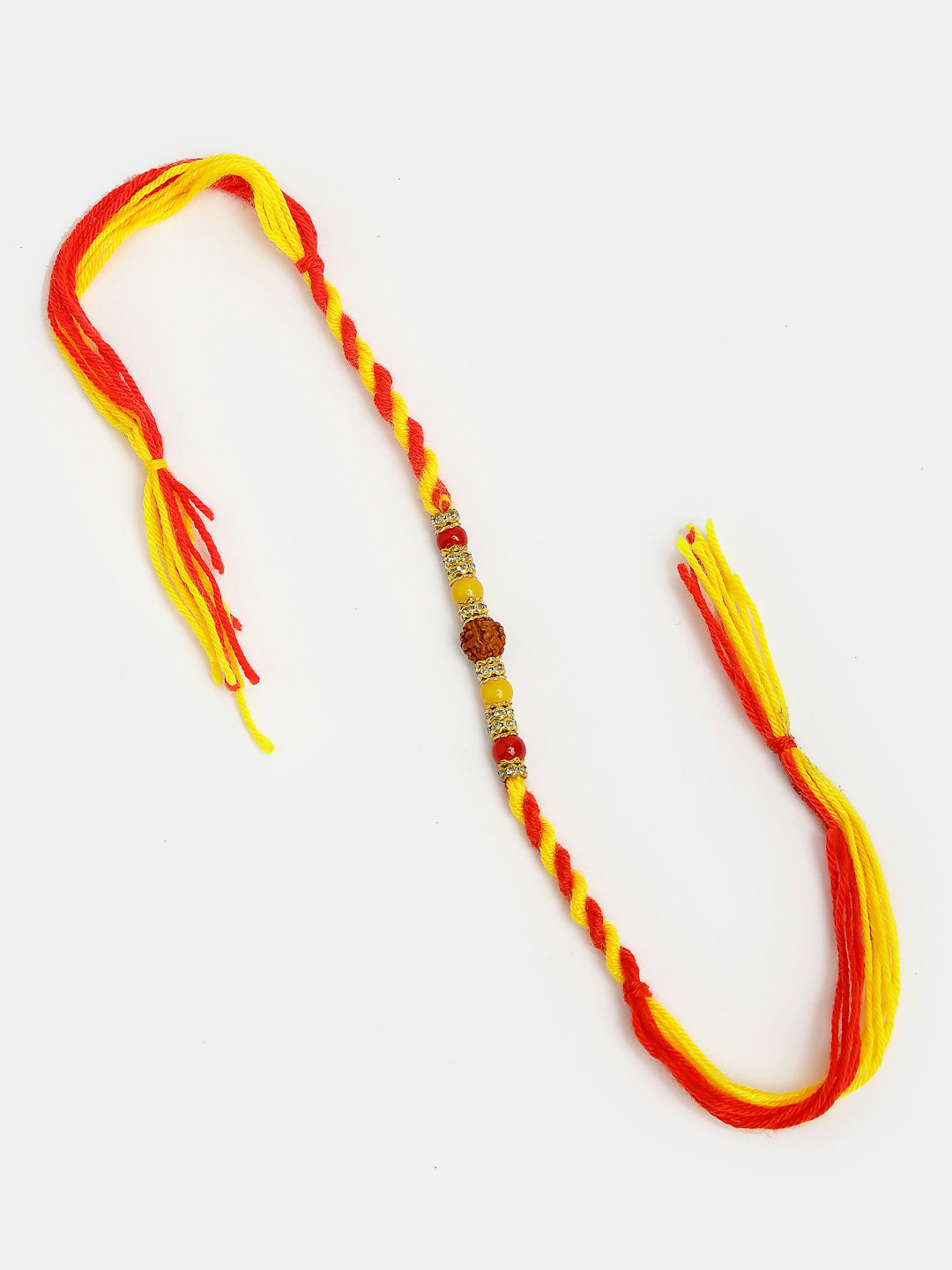NVR Women & Men Set of 4 Multicolor Artificial stone and beads Rakhi With Roli Chawal & Chocolate